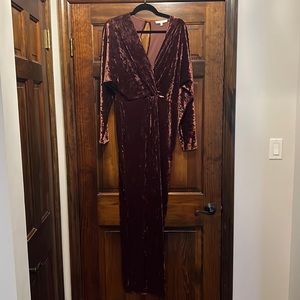Wayf bronze velvet gown